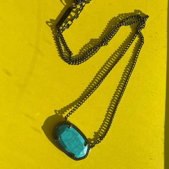 Kendra Scott Gunmetal and Veined Turquoise Dylan and Dani Set - Picture 6 of 7